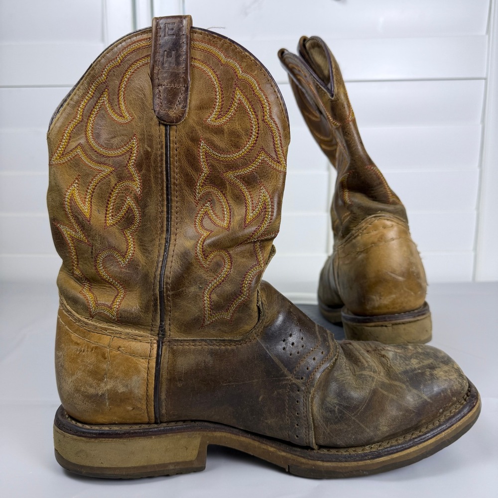 Double-H DH3567 Mens 9.5 2E Steel Toe Western Work Boots Brown Leather USA Made - Picture 11 of 16